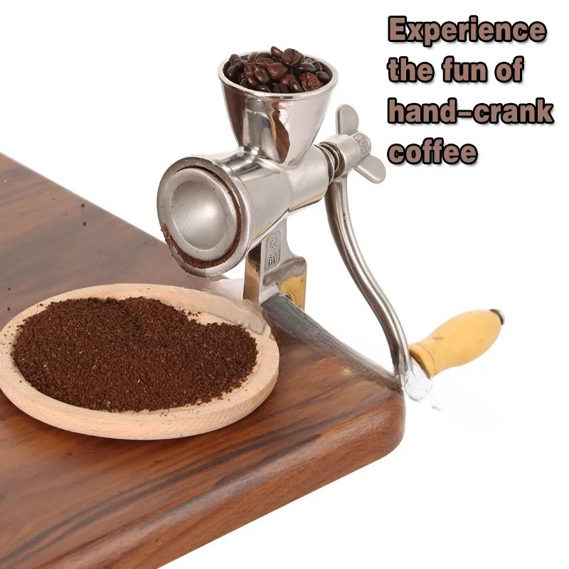 Grain Mill Grinder - 304ステンレス鋼製粉砕機グラインダー手動ココア豆ミル全粒穀物と胡椒グラインダースパイスグラインダー