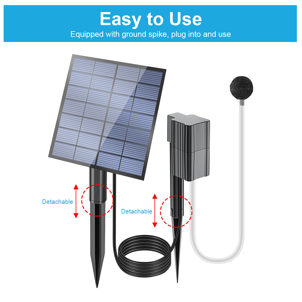 太陽光発電式池用エアレーター 2.5W 7V 0.6L/分の - Fish Pond Aerator のレビューと価格