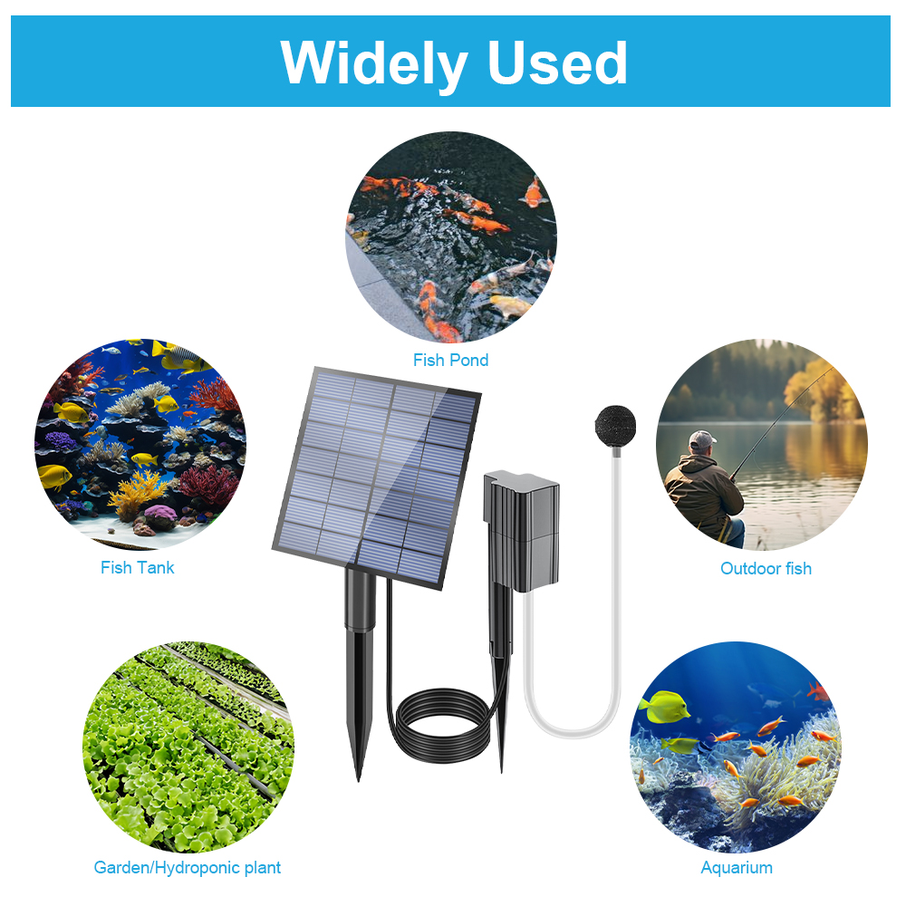 太陽光発電式池用エアレーター 2.5W 7V 0.6L/分の - Fish Pond Aerator のレビューと価格