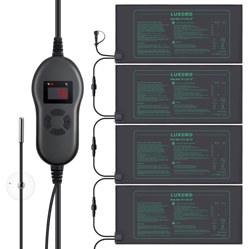 4パック苗用ヒートマット デジタルサーモスタットコントローラ - Seedling Heat Mat のレビューと価格