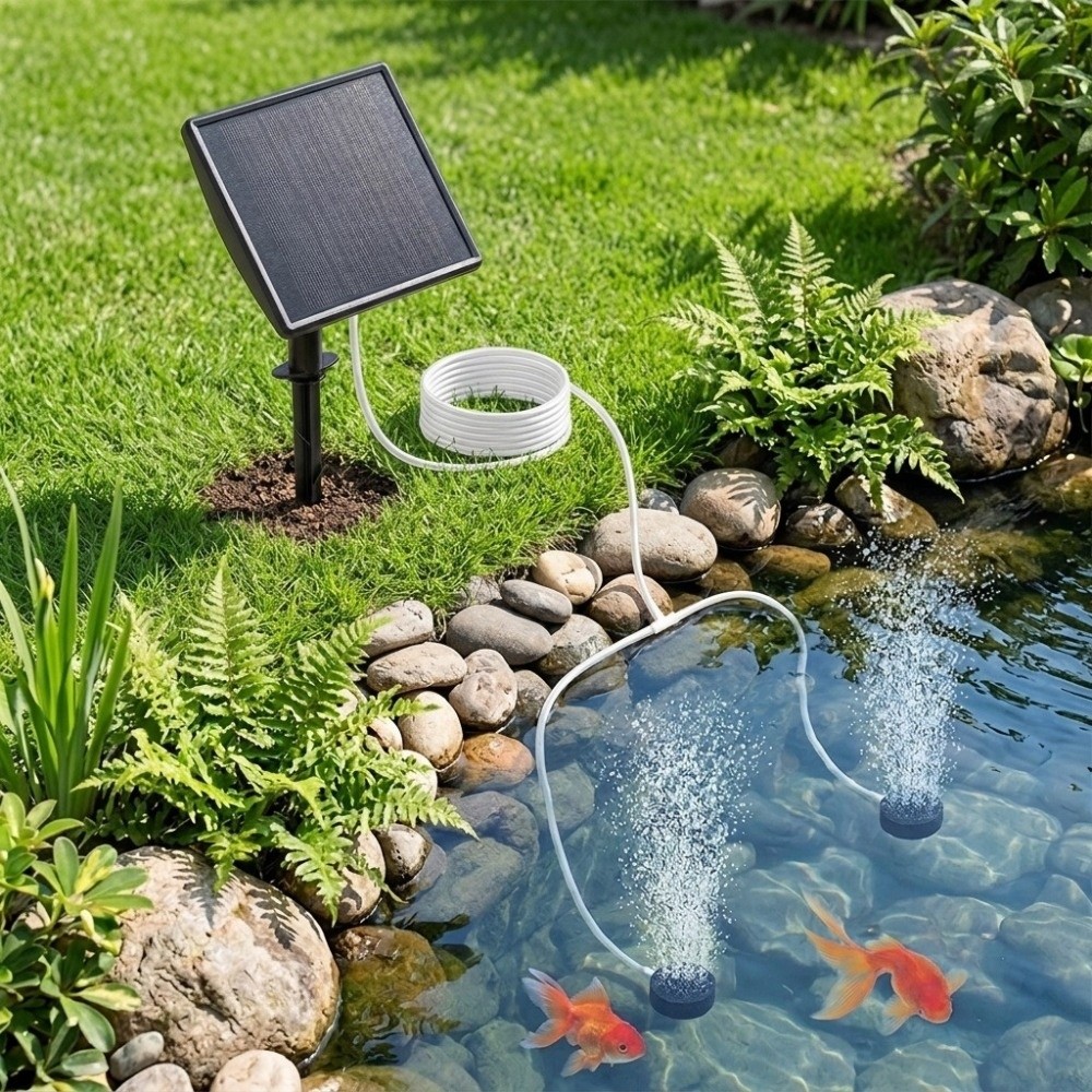 低騒音ソーラー式酸素ポンプ。ソーラー/USB電源対応、高効率 - Fish Pond Aerator のレビューと価格