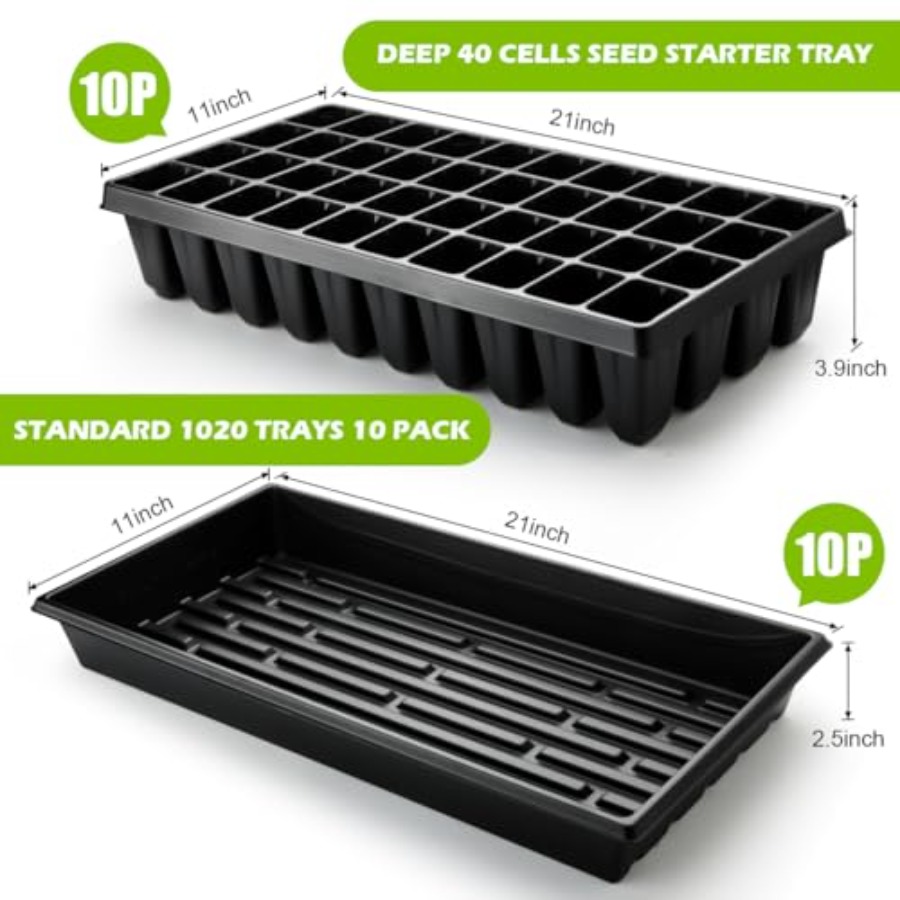 10パック1020種子スタータートレイと発芽用40セルプラグ - Nursery Plug Tray のレビューと価格