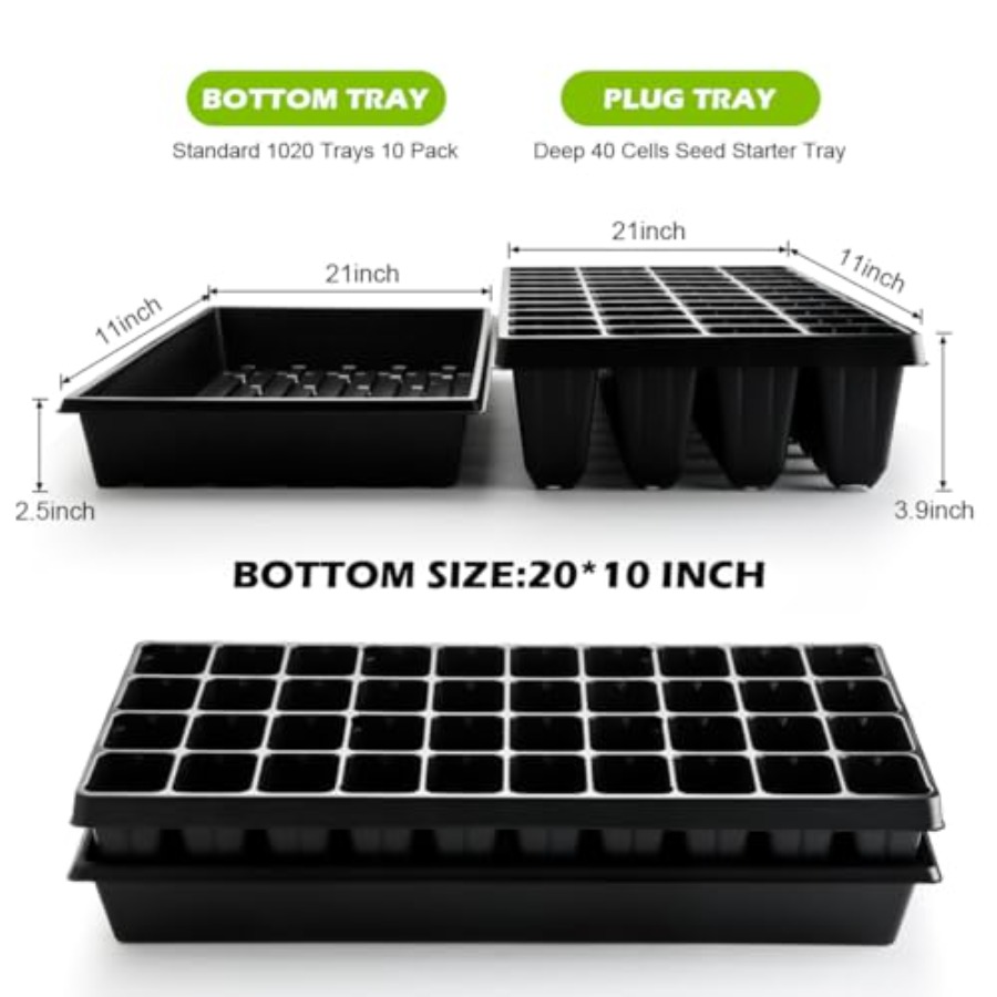 10パック1020種子スタータートレイと発芽用40セルプラグ - Nursery Plug Tray のレビューと価格